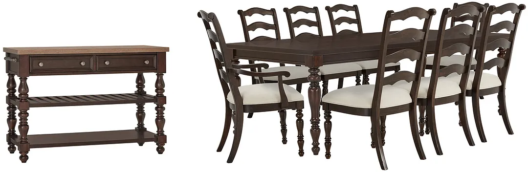 Savannah Dark Tone Rect Dining Room
